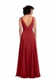 Long Sleeveless Lxue Chiffon Red A-Line Bridesmaid Dress Edmonton