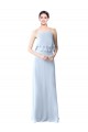 Long Sleeveless Soft Chiffon Light Sky Blue A-Line Bridesmaid Dresses Edmonton