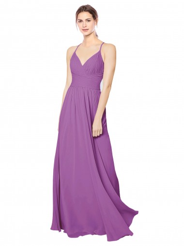 Long Sleeveless Soft Chiffon Dahlia A-Line Formal Dress / Bridesmaid Dress Edmonton
