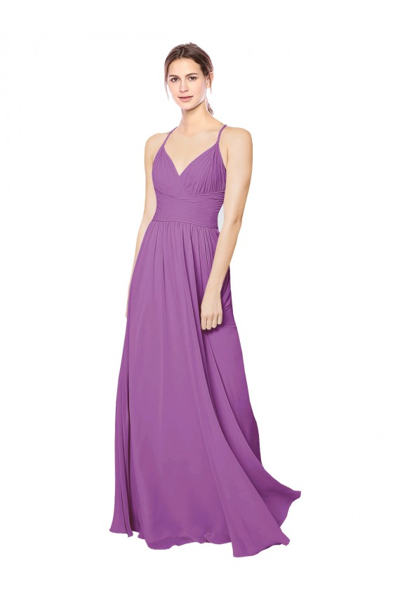 Long Sleeveless Soft Chiffon Dahlia A-Line Formal Dress / Bridesmaid Dress Edmonton