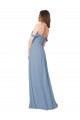 Long Sleeveless Chiffon Dusty Blue Sweetheart A-Line Wedding Party Dress Edmonton