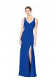 Long Sleeveless Chiffon Royal Blue Sheath Bridesmaid Dress / Evening Dress Edmonton