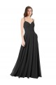 Long Sleeveless Chiffon Black A-Line Formal Dress / Bridesmaid Dress Edmonton