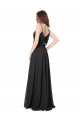 Long Sleeveless Chiffon Black A-Line Formal Dress / Bridesmaid Dress Edmonton