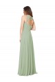 Long Sleeveless Soft Chiffon Smoke Green Sweetheart A-Line Formal Dress / Bridesmaid Dress Edmonton