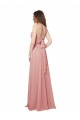 Long Sleeveless Soft Chiffon Bliss Pink A-Line Bridesmaid Dress Edmonton