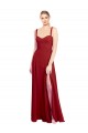 Long Sleeveless Soft Chiffon Red A-Line Bridesmaid Dress Edmonton