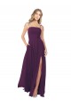 Long Sleeveless Soft Chiffon Grape Spaghetti Straps A-Line Bridesmaid Dress Edmonton
