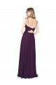 Long Sleeveless Soft Chiffon Grape Spaghetti Straps A-Line Bridesmaid Dress Edmonton