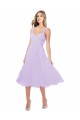 Midi Length Sleeveless Soft Chiffon Lilac A-Line High Low Bridesmaid Dress Edmonton