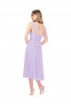 Midi Length Sleeveless Soft Chiffon Lilac A-Line High Low Bridesmaid Dress Edmonton