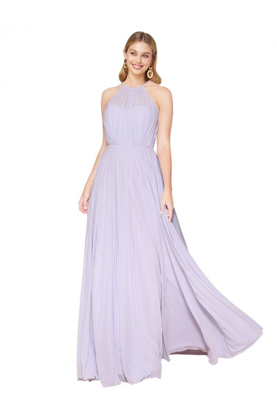 Long Sleeveless Soft Chiffon Lilac A-Line Formal Evening Gown / Prom Dress / Bridesmaid Dress Edmonton