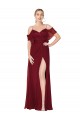 Long Cold Shoulder Soft Chiffon Burgundy Trumpet Formal Evening Gown / Prom Dress / Bridesmaid Dress Edmonton
