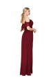 Long Cold Shoulder Soft Chiffon Burgundy Trumpet Formal Evening Gown / Prom Dress / Bridesmaid Dress Edmonton