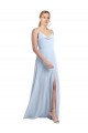 Long Sleeveless Chiffon Light Sky Blue Spaghetti Straps A-Line Bridesmaid Dress / Evening Gowns Edmonton