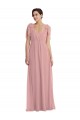 Long Sleeveless Soft Chiffon Dusty Pink A-Line Semi Formal Evening Dress / Bridesmaid Dress Edmonton