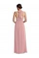 Long Sleeveless Soft Chiffon Dusty Pink A-Line Semi Formal Evening Dress / Bridesmaid Dress Edmonton