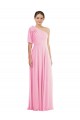 Long Sleeveless Soft Chiffon Barely Pink Trumpet Semi Formal Evening Dress / Bridesmaid Dress Edmonton