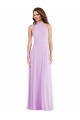 Long Sleeveless Soft Chiffon Lilac A-Line Semi Formal Evening Dress / Bridesmaid Dress Edmonton