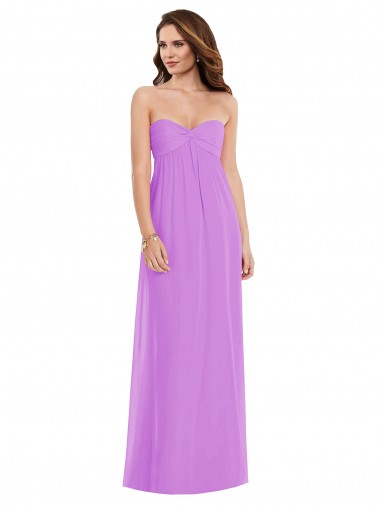 Long Sleeveless Soft Chiffon Violet A-Line Semi Formal Evening Dress / Bridesmaid Dress Edmonton