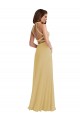 Long Sleeveless Soft Chiffon Gold A-Line Semi Formal Evening Dress / Bridesmaid Dress Edmonton