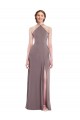 Long Sleeveless Soft Chiffon Dusty Rose A-Line Formal Evening Gown / Bridesmaid Dress Edmonton