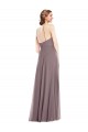 Long Sleeveless Soft Chiffon Dusty Rose A-Line Formal Evening Gown / Bridesmaid Dress Edmonton