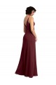 Long Sleeveless Soft Chiffon Burgundy Gold A-Line Bridesmaid Dress / Formal Dress Edmonton