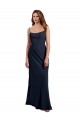 Long Sleeveless Soft Chiffon Dark Navy A-Line Evening Dress / Bridesmaid Dress Edmonton