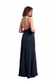 Long Sleeveless Soft Chiffon Dark Navy A-Line Evening Dress / Bridesmaid Dress Edmonton