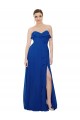 Long Sleeveless Soft Chiffon Royal Blue Sweetheart A-Line Bridesmaid Dress Edmonton