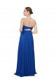 Long Sleeveless Chiffon Royal Blue Sweetheart A-Line Bridesmaid Dress / Evening Dress Edmonton