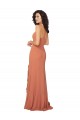 Long Sleeveless Soft Chiffon Rosewood Square Neck A-Line Bridesmaid Dress Edmonton