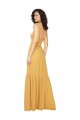 Long Sleeveless Soft Chiffon Saffron A-Line Bridesmaid Dress Edmonton