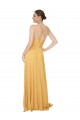 Long Sleeveless Chiffon Saffron A-Line Bridesmaid Dress / Evening Dress Edmonton