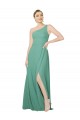Long Sleeveless Soft Chiffon Icelandic Silver A-Line Bridesmaid Dress Edmonton