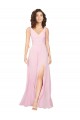 Long Sleeveless Soft Chiffon Barely Pink A-Line Bridesmaid Dress Edmonton