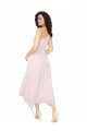Midi Length Sleeveless Soft Chiffon Black A-Line High Low Bridesmaid Dress Edmonton