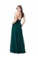 Long Sleeveless Chiffon Hunter Green A-Line Wedding Party Dress Edmonton