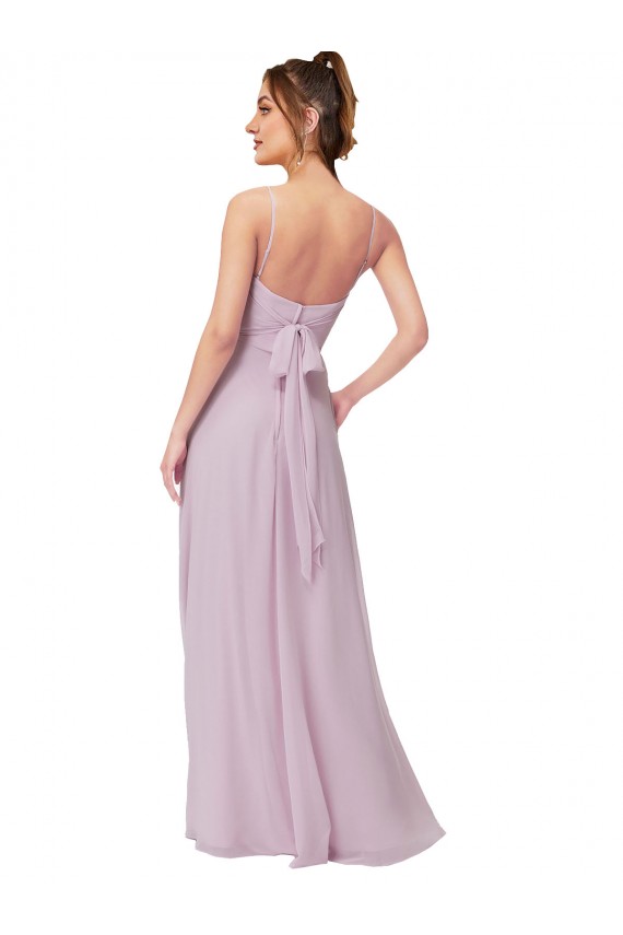 Long Sleeveless Soft Chiffon Pink Glow Sweetheart A-Line Bridesmaid Dress Edmonton