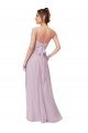 Long Sleeveless Soft Chiffon Pink Glow Sweetheart A-Line Bridesmaid Dress Edmonton