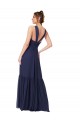 Long Full Length Sleeveless Chiffon Dark Navy A-Line Evening Gowns / Bridesmaid Dress Edmonton