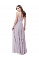 Long Sleeveless Soft Chiffon Pink Glow A-Line Bridesmaid Dress Edmonton