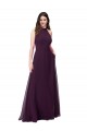 Long Sleeveless Soft Chiffon Grape Halter Neck A-Line Bridesmaid Dress Edmonton