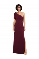 Long Sleeveless Soft Chiffon Burgundy One Shoulder A-Line Formal Evening Gown / Bridesmaid Dress Edmonton