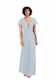 Long Cap Sleeves Soft Chiffon Sea Glass A-Line Bridesmaid Dress / Formal Dress Edmonton
