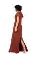 Long Cap Sleeves Soft Chiffon Sea Glass A-Line Bridesmaid Dress / Formal Dress Edmonton