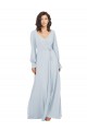 Long Long Sleeves Soft Chiffon Sea Glass A-Line Formal Dress / Bridesmaid Dress Edmonton