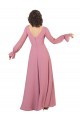 Long Long Sleeves Soft Chiffon Sea Glass A-Line Formal Dress / Bridesmaid Dress Edmonton
