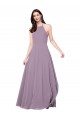 Long Sleeveless Chiffon Dark Lavender A-Line Bridesmaid Dress / Evening Dress Edmonton